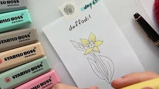 Day 65  Daffodil  366 Doodle Challenge  Sketchnote2day [upl. by Ambrosi101]