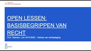 Open lessen UGent  Opleiding Rechten  Basisbegrippen van recht [upl. by Aneer]