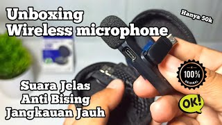 Unboxing wireless microphonekerenbagusmurah [upl. by Eartha]