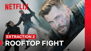 Chris Hemsworth’s Thrilling Rooftop Battle  Extraction 2  Netflix Philippines [upl. by Rramahs176]