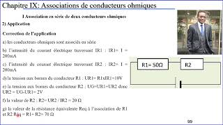 Cours de Physique Niveau 3e Chapitre 9 Associations de Conducteurs Ohmiques [upl. by Brower]