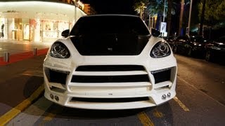 2x Porsche Cayenne Lumma CLR 558 GT  Both spotted in Cannes [upl. by Nytsua]