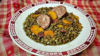 LENTILLES PAYSANNES À LA SAUCISSE DE MORTEAU [upl. by Ylac]