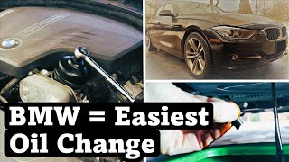 BMW Oil Changes are Easy 2013 F30 328i XDrive  Betty Gets an Oil Change [upl. by Niwred161]