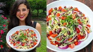 BEST Greek Salad Recipe  FullyRaw Vegan [upl. by Salokin]