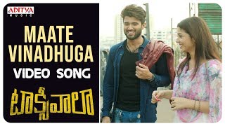 Maate Vinadhuga Video Song  Taxiwaala Video Songs  Vijay Deverakonda Priyanka  Sid Sriram [upl. by Robers540]