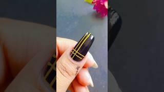 💅🖤 Easy nail polish designs at home ✨youtubeshortsshortsnailart [upl. by Rovaert]