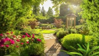 Serene Morning in the Sunlit Garden  Relaxing Ambience Video [upl. by Llatsyrc]