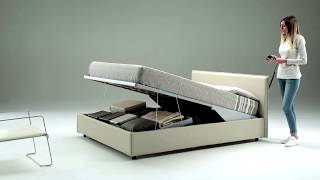 Pessotto Reti  Altea  Motorized bed with sliding holder [upl. by Doralynne]