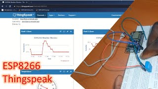 How to Send Data from ESP8266NodeMCU to Thingspeak IoT Platform  Using DHT Sensor Data [upl. by Neelac]