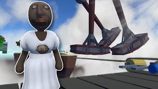 GRANNY TACKLES CRAZY DEATH RUN  Human Fall Flat Gameplay [upl. by Clementis]