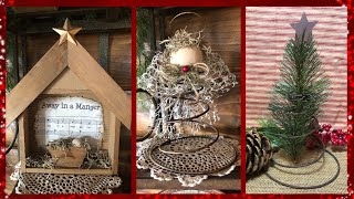 Rustic Christmas Crafts  Manger Scene  Rusty Bed Springs Christmas Decor [upl. by Eeryt]