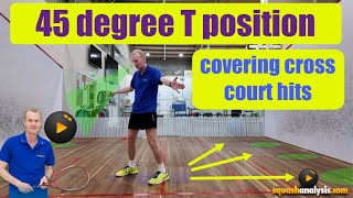 Skills for squash  45 deg stance covering cross courts [upl. by Ettecul]