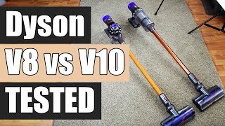 Dyson V8 vs Dyson V10  Detailed Tests and Comparison [upl. by Nerval]