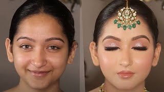 How to do GLOSSY BRIDAL Makeup by Sakshi Gupta Makeup Studio amp Academy in simple steps [upl. by Qifar]