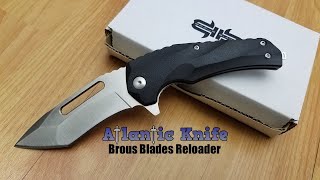 BROUS BLADES RELOADER LINERLOCK BLACK D2 TOOL STEEL TANTO FOLDING KNIFE M003 [upl. by Sparhawk]