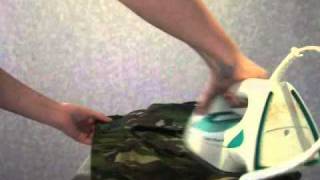 Air cadet instructional video How to iron your dpm combat shirt [upl. by Latyrc]