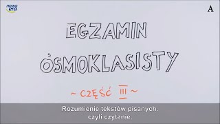 Egzamin ósmoklasisty rozumienie tekstów pisanych  czytanie [upl. by Brownley832]