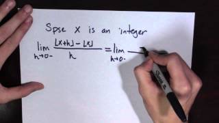 What is the derivative of the greatest integer function [upl. by Notsob769]