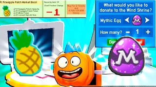 Donating A Mythic Egg GIVES AN OP WIND BOOST  Market Boost In Roblox Bee Swarm Simulator [upl. by Aires623]