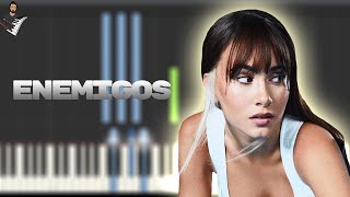 Aitana Reik  Enemigos  Instrumental Piano Tutorial  Partitura  Karaoke  MIDI [upl. by Animar]