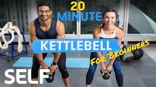 20 Minute Kettlebell Workout for Beginners  With WarmUp and CoolDown  Sweat With SELF [upl. by Ainala]