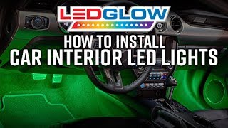 Installation  LEDGlow 4pc 7 Color LED Interior Car Lights and Truck Lights [upl. by Dnomyar]