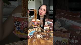 Asian snacks brown challenge 🤎buldak food noodles [upl. by Eedoj]