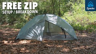 Zpacks Free Zip 2P Tent  Set Up and Breakdown [upl. by Sualocin172]