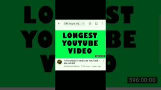 Longest Video On YouTube 596 Hour  shorts youtubeshorts [upl. by Lemaceon422]