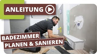 Badezimmer planen amp sanieren  Klebevinyl in der Dusche [upl. by Divd]