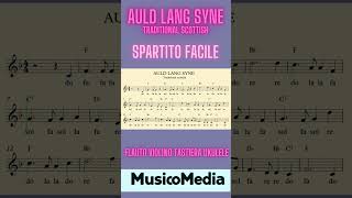 AULD LANG SYNE traditionalirishmusic tutorial spartito facile flauto violino short [upl. by Milstone791]