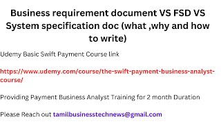 Business requirement document VS FSD VS System specification doc what why and how to write [upl. by Lahsram]