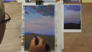 Using greys  Tuscan Sky  Pastel painting course 20 [upl. by Aihpledalihp40]