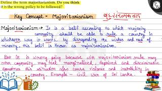 Define the term majoritarianism Do you think it is the wrong polic [upl. by Cathryn533]