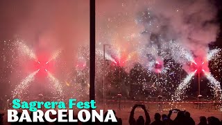 Barcelona Festa Major de la Sagrera 2024 ends with Spectacular Fireworks Show [upl. by Yssac64]