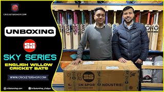 Unboxing of SS SKY Series of English Willow cricket bats  Starting From 11000 cricketershop282 [upl. by Dahcir466]