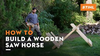 How to build a wooden saw horse  STIHL​ [upl. by Ardath]