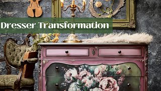 Complete Makeover Dresser Transformation With Decoupage And Blending [upl. by Einnod]