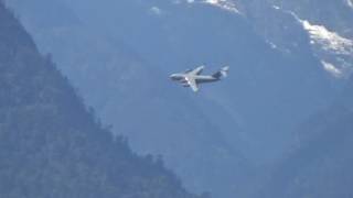 Great Long Vid Of IAF C17 Landing At Mechuka Arunachal [upl. by Nosnibor288]