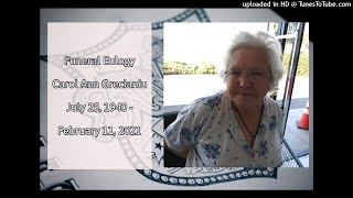 Funeral Eulogy for Carol Ann Grecianiu [upl. by Magan]