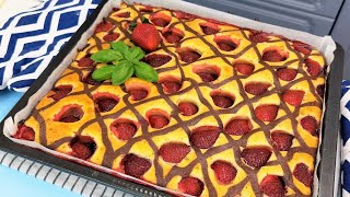 🍓 Prajitura cu capsuni din doar 3 oua si ingrediente simple si ieftine 🍓 Prajitura grila  grilaj [upl. by Epner]