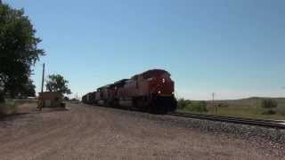 BNSF 9208 West at Moorcroft Wyoming 8813 HD [upl. by Nimsay]