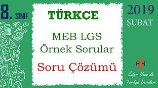 LGS Örnek Soru Çözümleri  Türkçe Dersi  Şubat 2019 MEB [upl. by Ahsiat561]