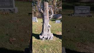 INCREDIBLE DETAIL Woodmen of the World Tree Trunk Headstone shorts cemetery headstone graves [upl. by Nyletak996]