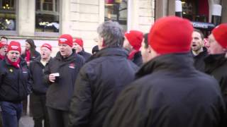 Male Voice Choir Flashmob  Wales vs England RBS 6 Nations 2015 [upl. by Felicia]