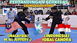 Indonesia vs malaysia  Iqbal candra vs al jufferi  Pertarungan sengit  Seagames 2022 [upl. by Etnuahs]