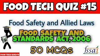 FSS Act 2006 Important MCQs  FSS Acts amp Sections  FSSAI CFSO TO amp Assistant  TN MRB FSO [upl. by Eniagrom]