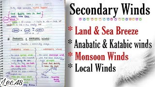 Land amp Sea Breeze Anabatic amp Katabic Winds Secondary winds  World Geography  Lec48 [upl. by Eelitan]