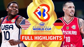 USA 🇺🇸 vs Germany 🇩🇪  Full Game Highlights  FIBA Basketball World Cup 2023 [upl. by Attenaej]